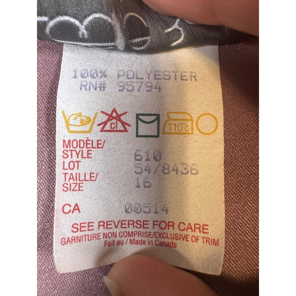 Vintage Leede Bede Mauve Suede Jacket Womens Size 16 Button Front 90s - Picture 3 of 8